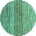 thumbnail image 1 of Ahgly Company Indoor Round Abstract Turquoise Blue Contemporary Area Rugs, 5' Round, 1 of 4