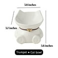 thumbnail image 2 of Feelers Ceramic Cat Bowl, Tilted Elevated Pet Food Bowl,Raised Cat Food Bowl for Flat Cats & Small Dog, White, L, 2 of 6