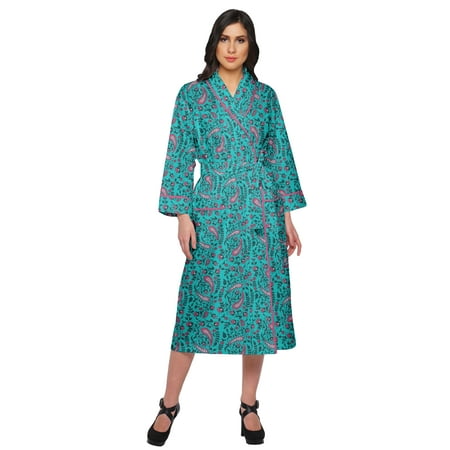 

Moomaya Printed Robe For Girls Cotton Bathrobes For Women Wrap Dressing Gown