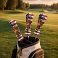 thumbnail image 2 of Uorisanigo Golf Club Head Cover - 3 Pack Highland Cow USA Flag Golf Club Head Covers for Driver, Woods and Hybrid Waterproof Headcover for Extra Clubs Protection, Easy to Wear, 2 of 7