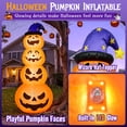 thumbnail image 4 of Qunler  8ft Halloween Pumpkin Stack Inflatable Decoration with Witch Hat, Polyester Material Lighted Blow up Yard Decor for Outdoor Lawn Garden, 4 of 9
