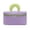 Purple, variant on Purple Cosmetic Bag with Handle, Large Capacity Zippered Toiletry Organizer for Travel, Durable Fabric Makeup Pouch with Green Trim for Women, Portable Vanity Case for Bathroom and Gym