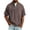 Brown, variant on Men's Acid Wash Short Sleeve Zip Up Mock Neck Pullover Casual Retro Design Distressed Finish Summer Spring Outdoor Daily Wear Slim Fit