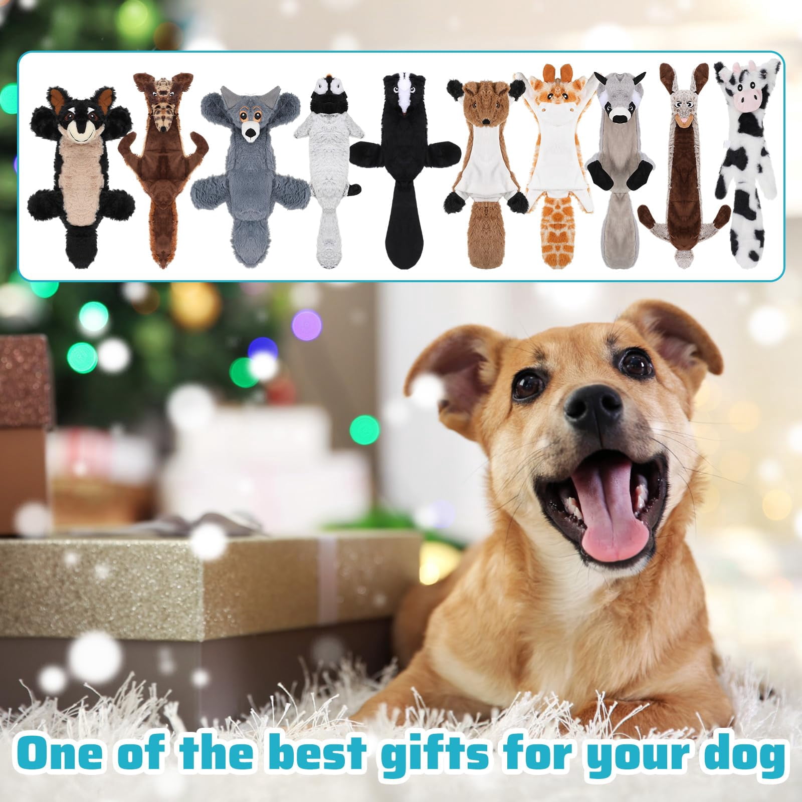10 Soft Dog Squeaky Toys No Stuffing Crinkle For Aggressive Chewers Durable Plush Puppy Squeak Animals Small Medium Large Pets  10 Styles (classic Style)