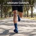 thumbnail image 6 of 5 Pairs Navy Blue Men's Cotton Five Finger Crew Socks, Breathable Athletic Running Toe Socks One Size Fits Most US 6-14, 6 of 7