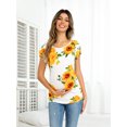 thumbnail image 1 of CALIPESSA Womens Summer Petal Sleeve Floral Print Maternity Blouses Casual Scoop Neck Short Sleeve Tunic Tops, 1 of 4