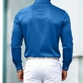 thumbnail image 5 of TKKCS Mens Glossy Satin Dress Shirts- Long Sleeve Lightweight Business Casual Button Down Lapel Wedding Shirts with Chest Pocket Sky Blue Size XL, 5 of 6