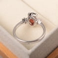 thumbnail image 3 of Garnet ring, cushion cut engagement ring, sterling silver, January birthstone, natural garnet, 3 of 4