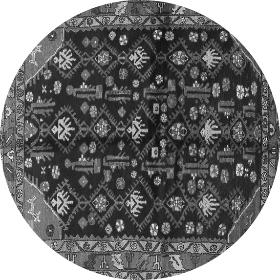 Ahgly Company Indoor Round Persian Gray Traditional Area Rugs, 8' Round