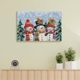 thumbnail image 5 of Christmas Snowman Snowflake Scarf Winter Holly Winter Blue Canvas Prints Wall Art，Winter Scene Decor Wooden Framed for Living Room Bedroom Office 24×16 inch, 5 of 8