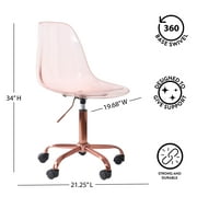 Urban Shop Acrylic Rolling Office Chair, Lantana