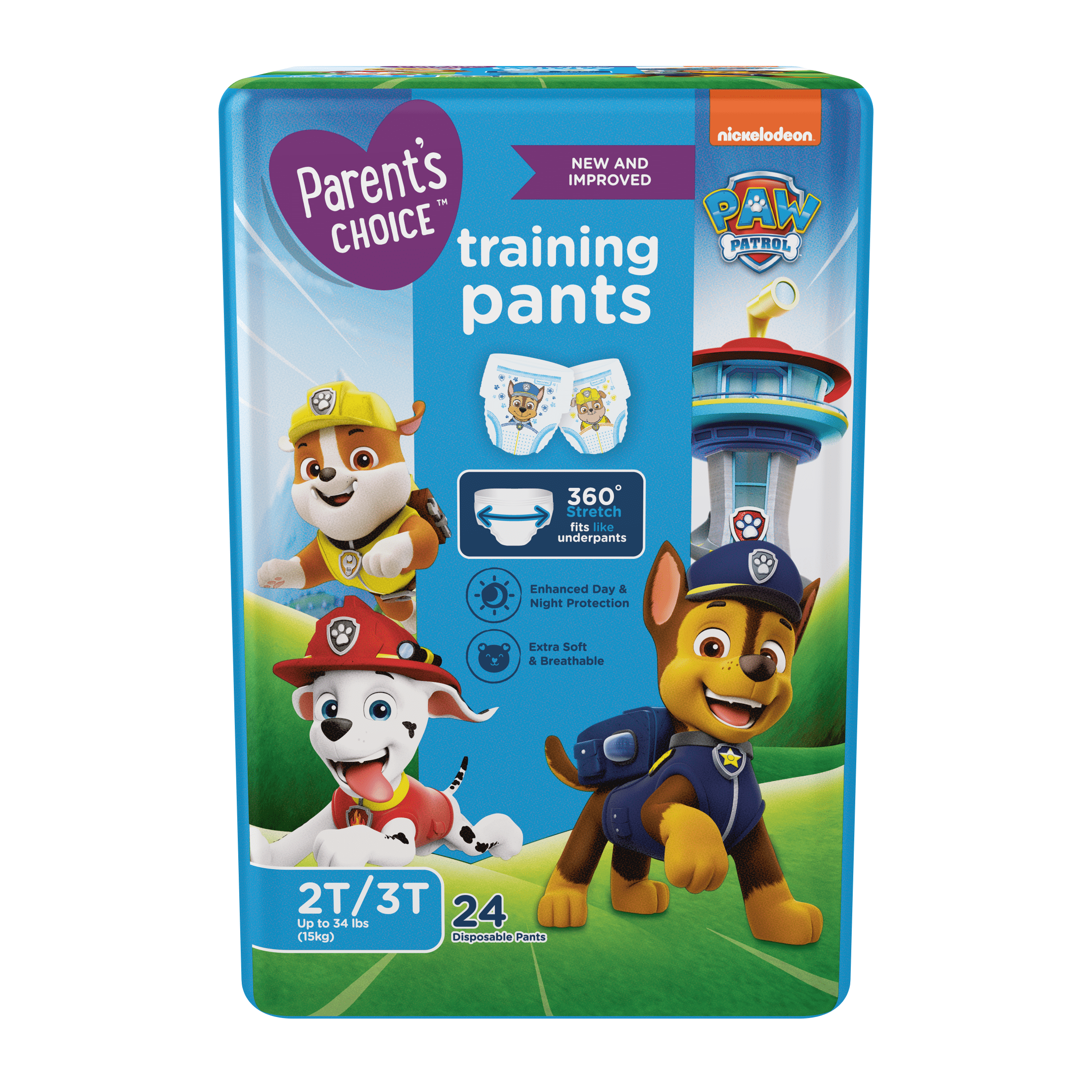 Paw Patrol Multicolor Training Pants 6 Pack 3T + Chart with