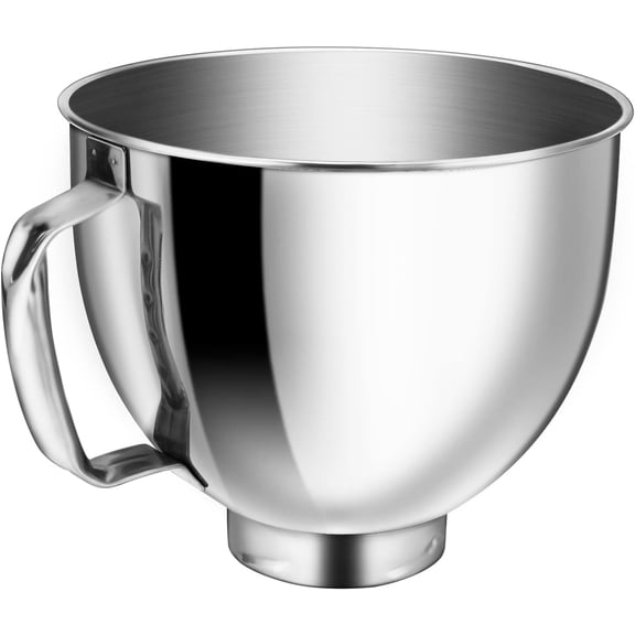 Stainless Steel Bowl for KitchenAid Classic&Artisan Series 4.5-5 QT Tilt-Head Mixer, 5 Quart 304 Stainless Steel Bowl with Handle, Dishwasher Safe