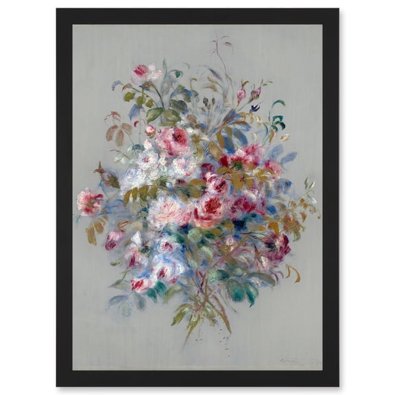 Renoir Bouquet Of Roses 1879 Painting Artwork Framed Wall Art Print A4