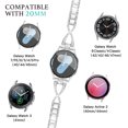 thumbnail image 3 of BANDOVA X-Shape Metal Band with Sparkly Rhinestones, Dressy Bracelet Compatible with Samsung Galaxy Watch 7/6/5/4, Silver, 20mm, 3 of 6