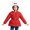 Red, variant on Belted Hooded Puffer Coat for Girls Quilted Warm Winter Jacket with 3D Bunny Ears Cold Weather Belted Waist Outerwear Cute Soft Coat for Cold Weather