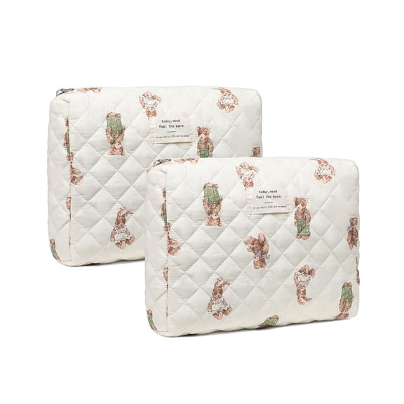 AOMRCOL Diaper Bag Organizer Pouches - 2 Pack, Small Diaper Bag Mini Purse | Travel Baby Bag for Boys & Girls, Off White 2 Pack Diaper Bag Organizer
