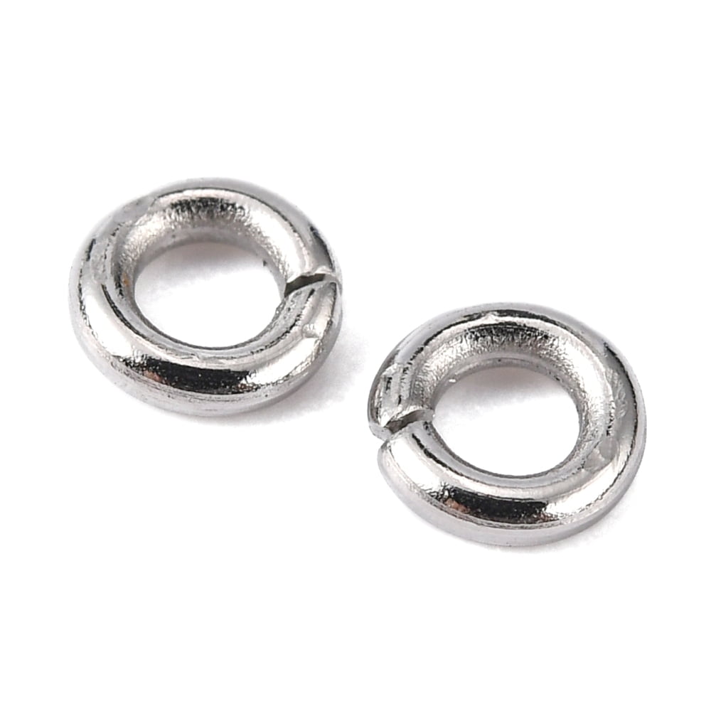 Resistant 304 Stainless Steel Open Jump Rings Stainless Steel Color 18 Gauge 4x1mm Inner Diameter: 2mm