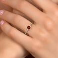 thumbnail image 4 of Gem Stone King 10K Yellow Gold Red Garnet and Lab Grown Diamond Engagement Ring for Women | 0.84 Cttw | Round 5MM | Gemstone January Birthstone | Size 6, 4 of 6