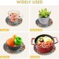 thumbnail image 3 of SKYSONIC Mandala Retro Indian Floral Tribe cs Trivet Pot Holder Potholders for Kitchens 100% Cotton Thread Weave Trivets Kitchen Trivet for Table Countertop Protector Hot Pads Pans Mats, 3 of 7