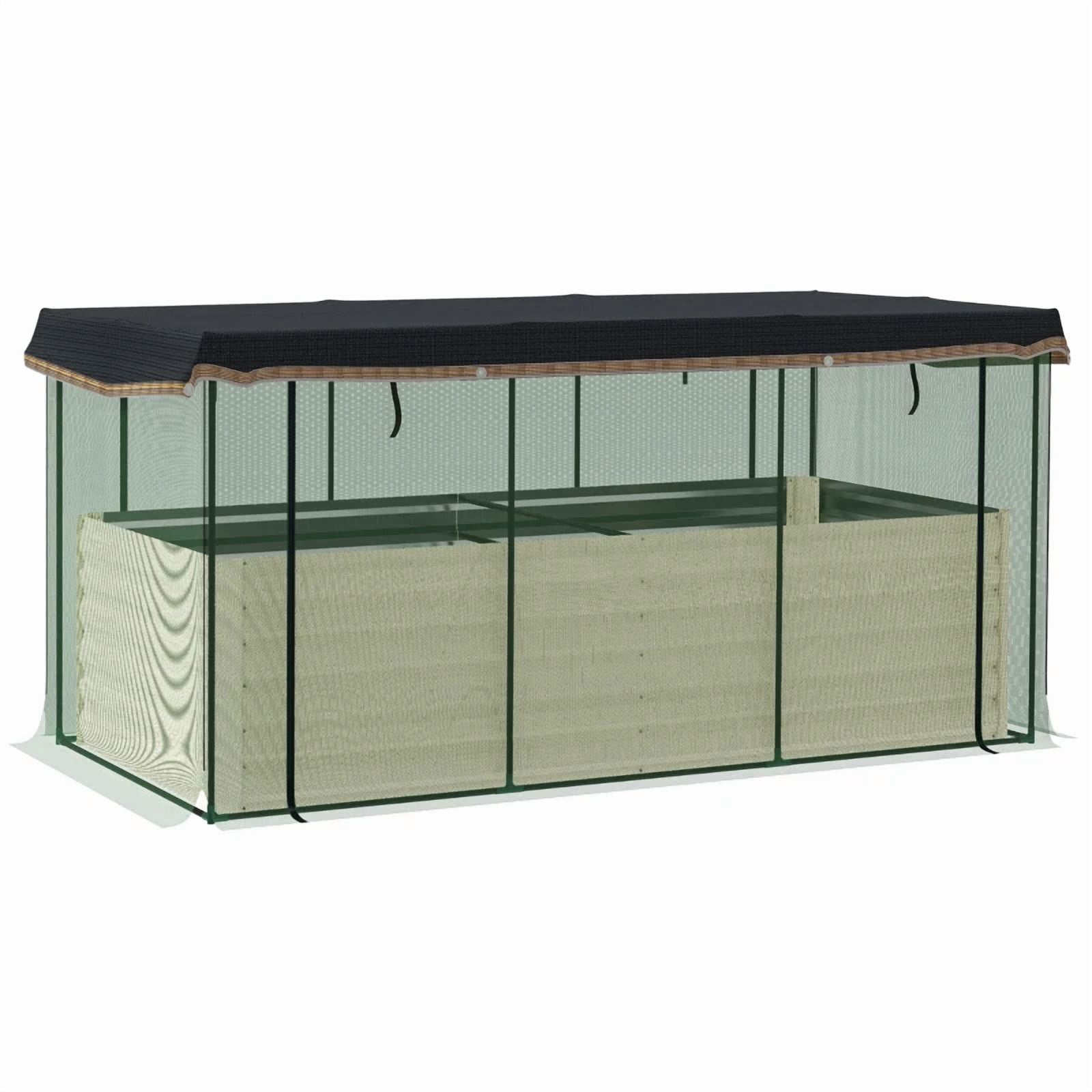 Raised Garden Bed for Flowers, Veggies and Herbs, Galvanized Steel Planter Box with Crop Cage and Shade Cloth