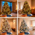 thumbnail image 6 of Navy Blue Burnt Orange Christmas Tree Skirt 36 Inches, Artwork Geometric Contemporary Xmas Trees Skirt Mat Cover Decorations for Holiday Party Indoor Outdoor, 6 of 9