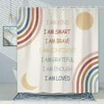 thumbnail image 3 of Rainbow Shower Curtain for Kids, Inspirational Quotes Shower Curtain Set for Bathroom, Abstract Boho Positive Teen Fabric Shower Curtain Restroom Bathtub Decor Accessories with Hooks 72X 84 inch, 3 of 6