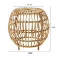 thumbnail image 2 of Patio Table, OTTAWA Side Table-Bohemian Faux Rattan Weave Accent Table for Indoor Outdoor Use, Handcrafted Round Side Table for Living Room, Patio, Garden,Light Brown Color, Outdoor Dining Table, 2 of 10