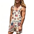 thumbnail image 5 of CAIVO Overalls for Men Bib Coveralls Shorts Romper Jumpsuits Festival Adjustable Strap With Pockets Elegant Independence Day Themed Jumpsuit With Straps Striped Stars Printed, 5 of 6