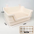 thumbnail image 2 of Large Rabbit Litter Box with Plastic Grid and Dump Tray, Pet Bunny Potty Toilet Supplies, 2 of 7