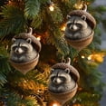 thumbnail image 5 of YiFudd 3D Forest Animal Acorn Ornaments – Cozy Forest Christmas Decor with Sleeping Raccoon, Acorn Decor, Raccoon, 5 of 5