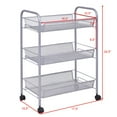 thumbnail image 2 of Costway 3 Tier Storage Rack Trolley Cart Home Kitchen Organizer Utility Baskets Silver, 2 of 9