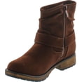 thumbnail image 3 of DbDk Lucy-13 Women's Distressed Side Zipper Lug Sole Flat Heel Ankle Booties, 3 of 4
