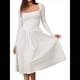 thumbnail image 3 of Vestido Midi Informal de Larga con Cuello Cuadrado para Mujer, Moda de y Otoño S, 3 of 10