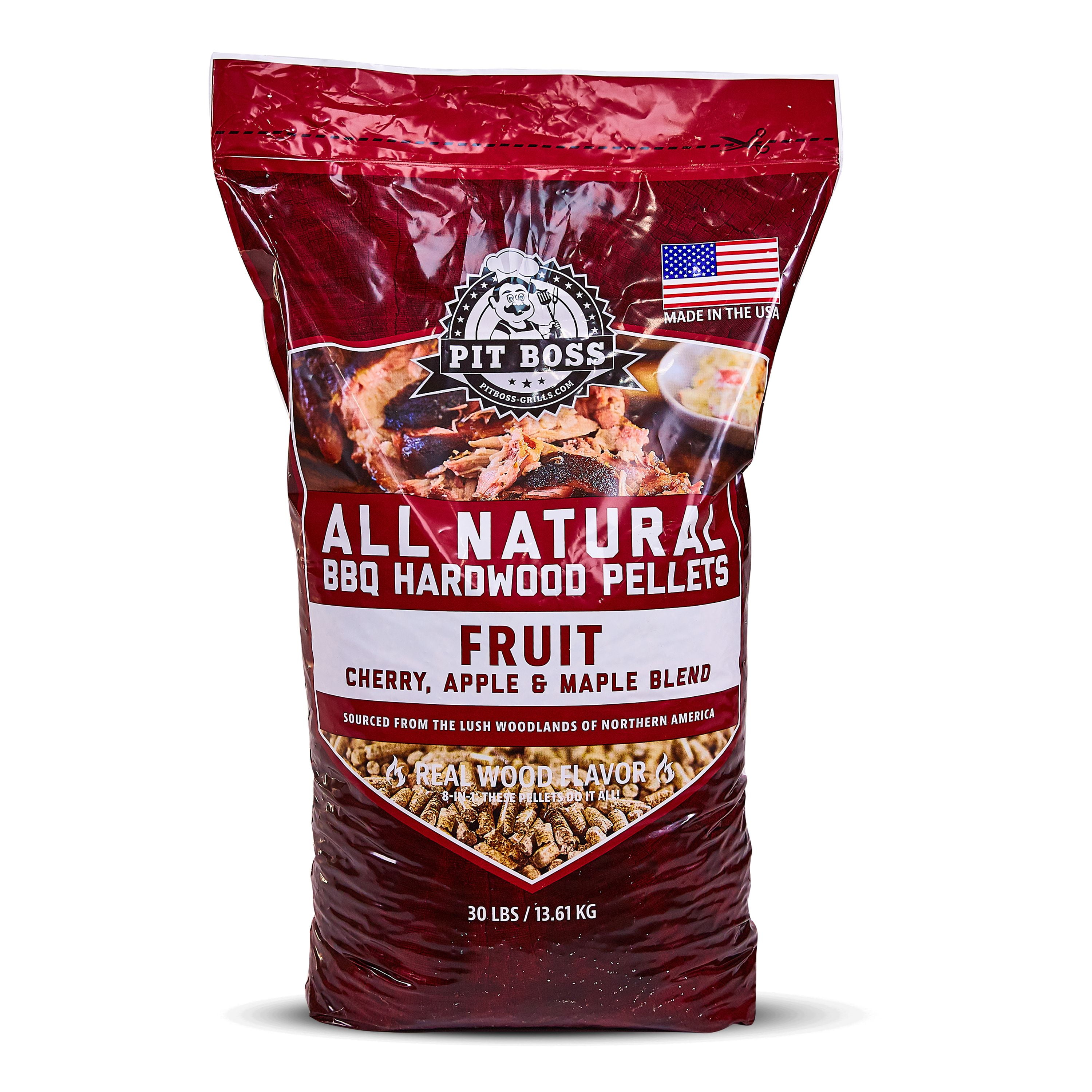 BBQ Grill Hardwood Pellets Smoking Wood Chips Blend Hickory Maple Cherry 20 lb 