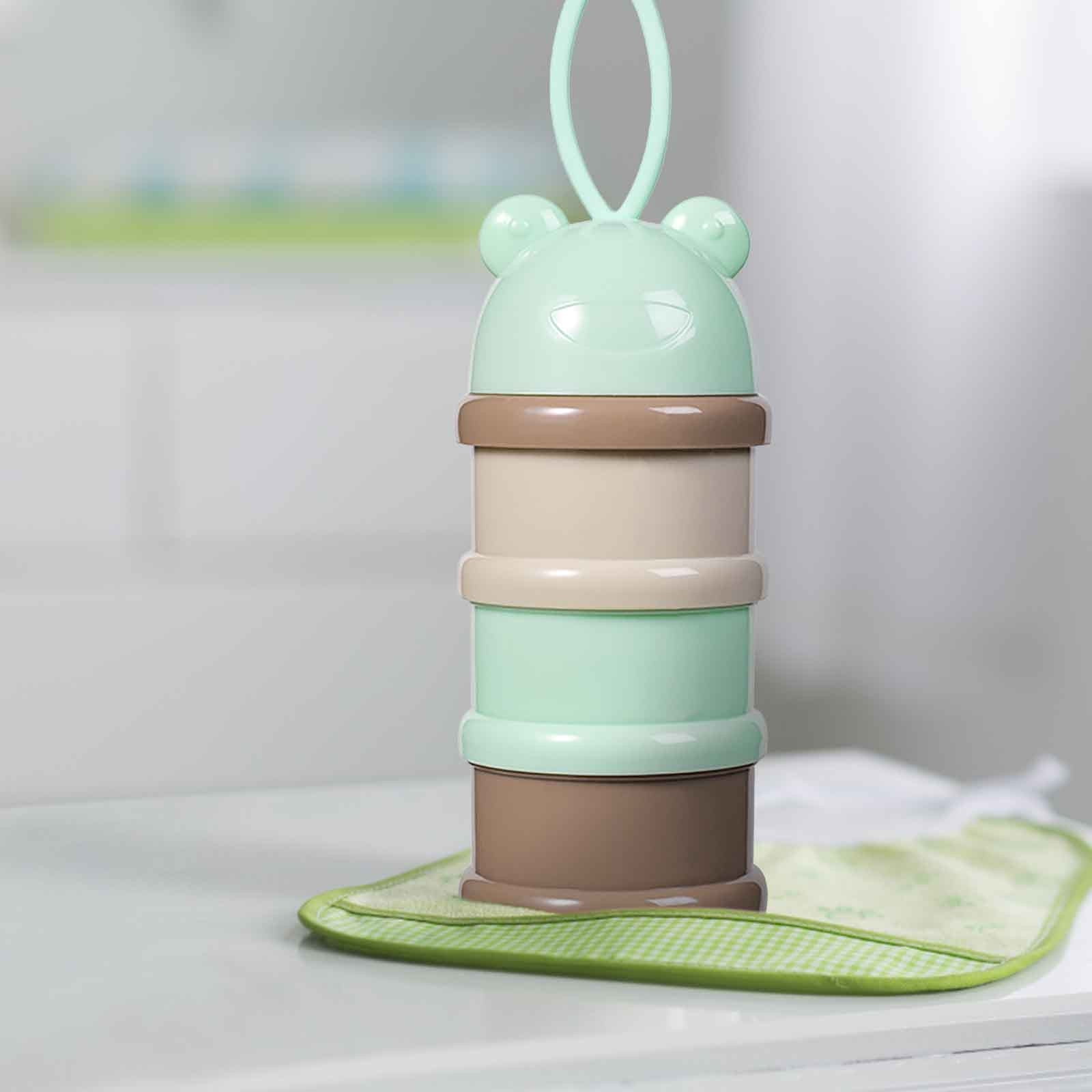 Distributeur de lait en poudre de voyage pour bébé, distributeur de lait en poudre à double couche en polypropylène silicone pour bébé (rose, petite boîte de rangement pour lait en poudre Distributeur de lait en poudre de voyage pour bébé, distributeur de lait en poudre à double couche en polypropylène silicone pour bébé (rose, petite boîte de rangement pour lait en poudre