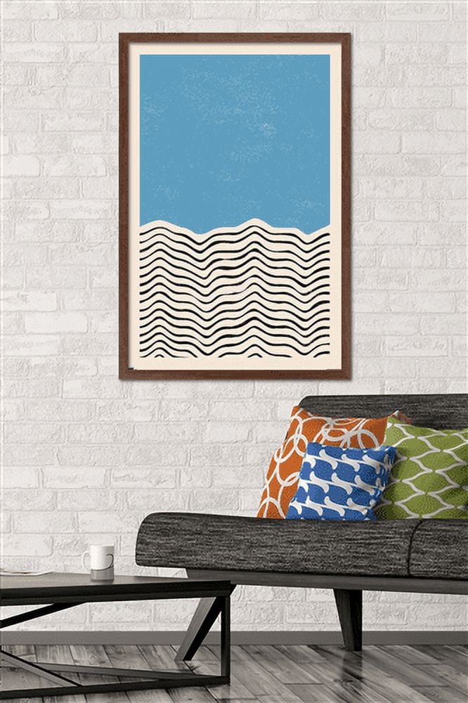 Geometric - Blue Wall Poster, 22.375" x 34", Framed