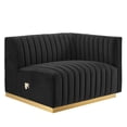 thumbnail image 2 of Modular Sectional Sofa Set, Gold Black, Velvet, French Living Lounge Cafe Lobby Hospitality Restaurant, Modern Contemporary Boutique HB34203, 2 of 15