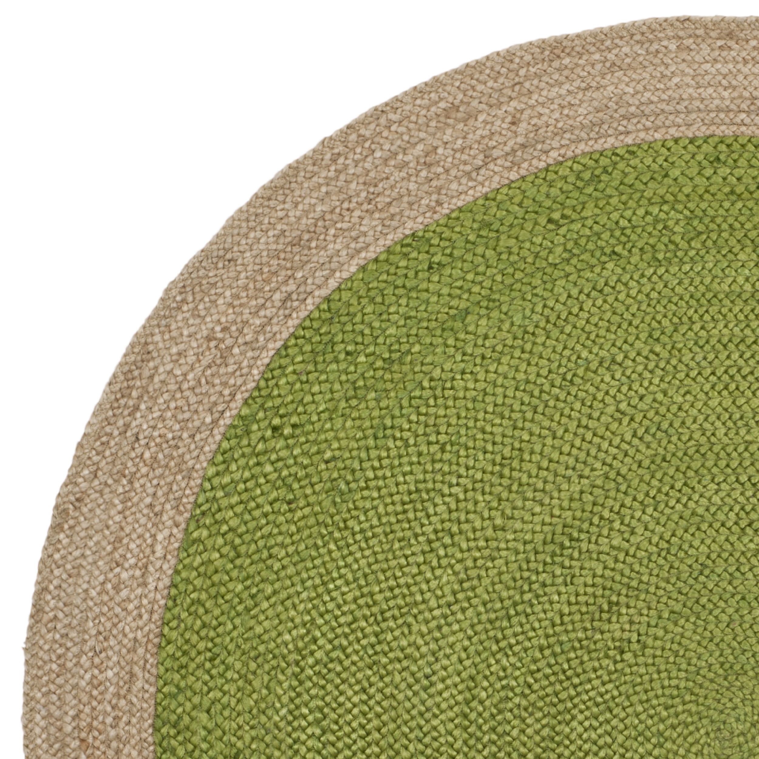 SAFAVIEH Natural Fiber Cebrail Braided Jute Area Rug, Green/Natural, 4' x 4' Round