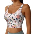 thumbnail image 2 of Goofa Rose Flowers Printed Sports Bras for Women, High Impact Running Bra Workout Crop Tank Tops Longline Sports Bra Push up-, 2 of 9
