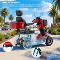 thumbnail image 6 of Xlluproid Heavy Duty 4 Wheel Mobility Scooter for Seniors & Adults,500W Motor,10MPH Max Speed,Stepless Speed & Drum Brake,20° Hill Climbing,USB Port,Remote Key,Adjustable Seat,Red, 6 of 8