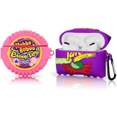 2Pack Purple+Bubba Candy Cover for AirPods Pro Case, Cute 3D Cartoon Fashion Kawaii Fun Food Design Air pod Pro
