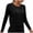 Black, variant on Women's Athletic Long Sleeve T-Shirt Crew Neck Side Cutout Top Casual Workout Shirt for Gym, Running,S,Black