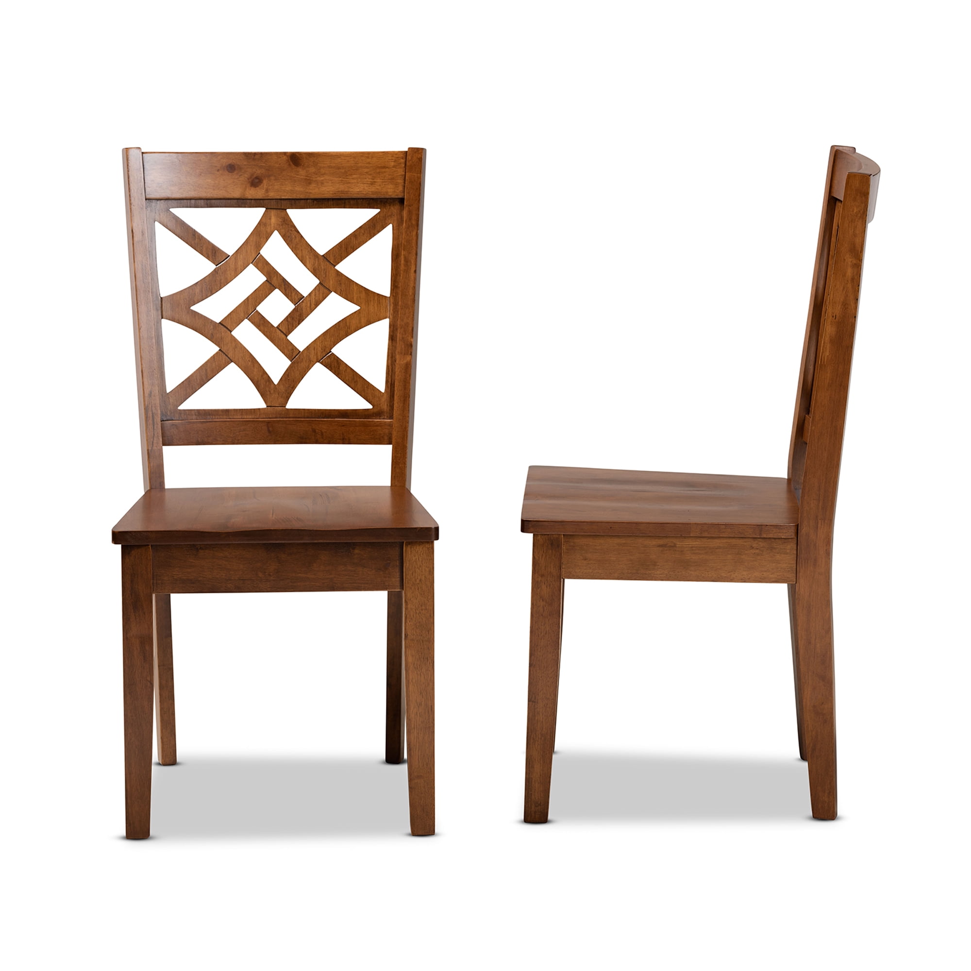 Baxton Studio Nicolette Dining Chair, Set of 2, Walnut Brown