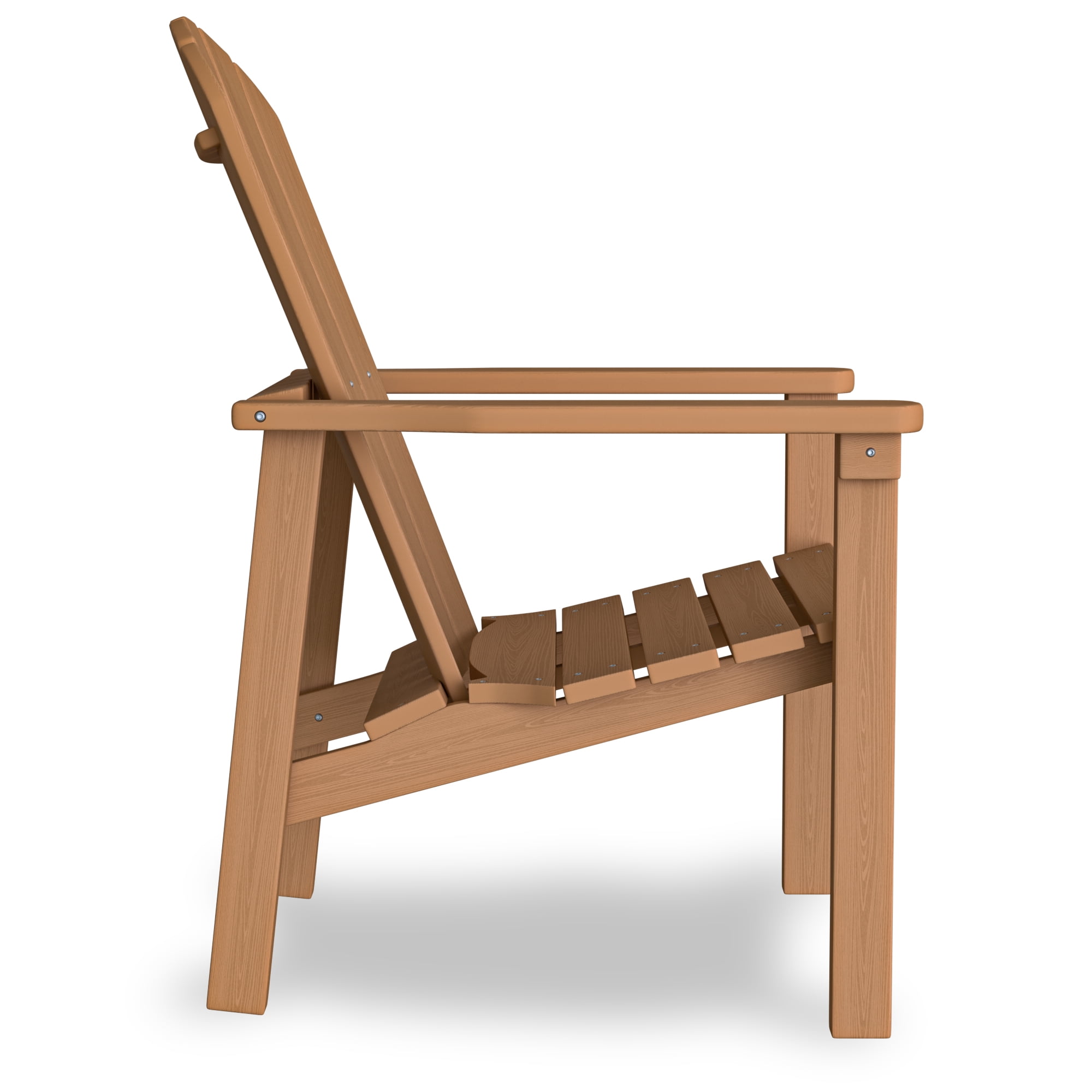 Cobiod Stackable Adirondack Chairs Set of 2, HDPE All-Weather Patio Chairs, Wood Grain Ergonomic Outdoor Chairs, Cedar