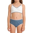 thumbnail image 3 of Girls Swimsuit 7-16Y Girls High Waisted Bikini Sets Sport Two Piece Swimsuit Solid Color Ribbed Bathing Suit with Pockets, 3 of 6
