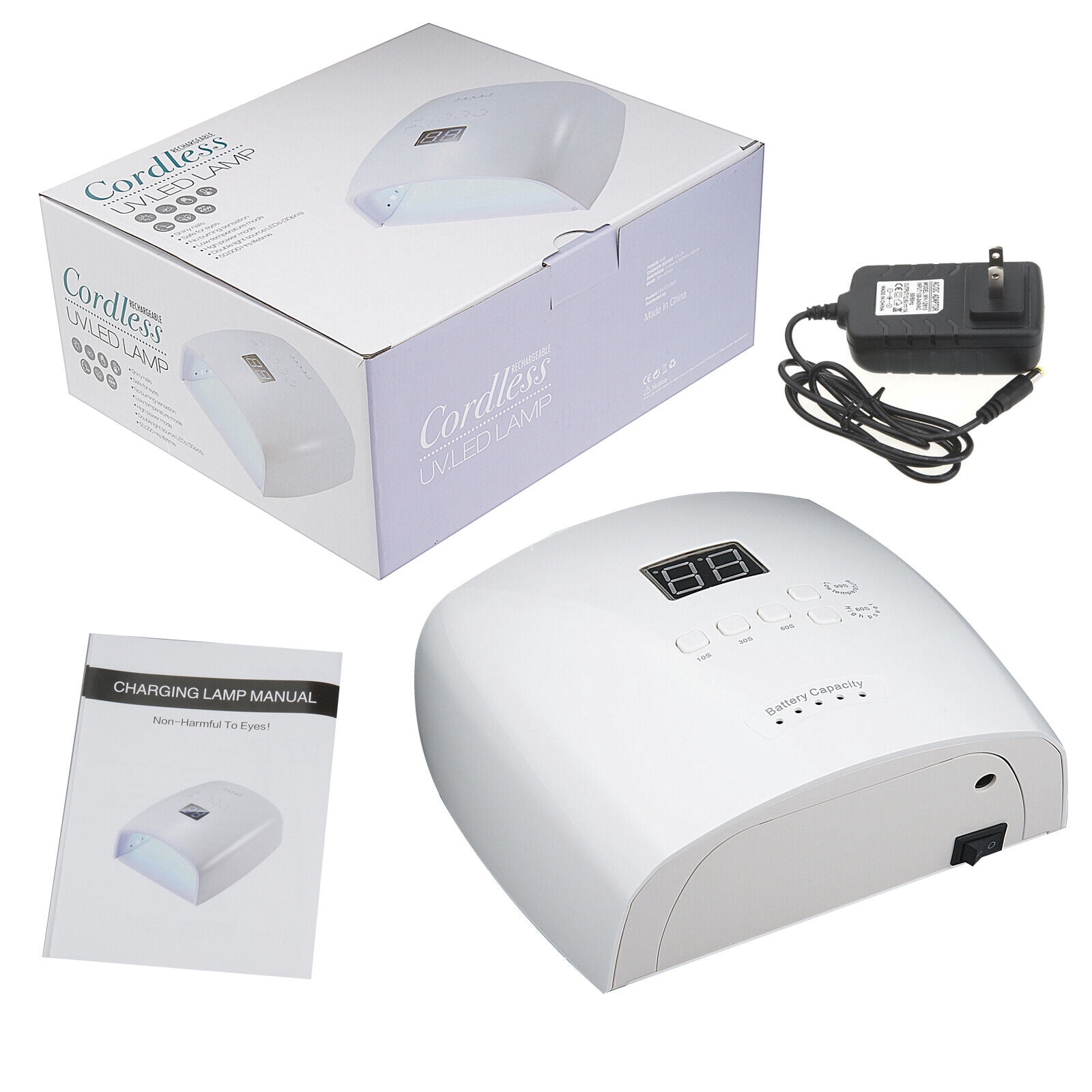 Audessy 48W UV LED Nail Lamp, Nail Dryer for Gel Polish, 4 Timers UV Nail Lamp Professional Nail Light, White