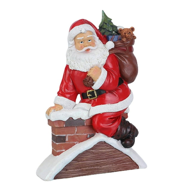 Figuras navideñas de Papá Noel de resina, estatua de Papá Noel, figura artesanal de Papá Noel para Estilo G