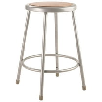NPS 6200 Series 24" Modern Metal and Wood Heavy Duty Stool in Gray