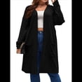 thumbnail image 3 of Cárdigan de Punto Ligero y Suave para Mujer, de Talla Grande, con Mangas Largas, Abierto Al Frente y Bolsillos. Negro 4XL, 3 of 7